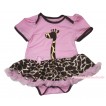 Light Pink Baby Bodysuit Giraffe Light Pink Pettiskirt & Giraffe Print JS4571